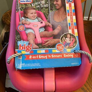 Little Tikes Swing 2-in-1 Snug and Secure Outdoor Baby Swing Magenta